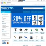 20% off Everything at Masters eBay Store