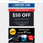 Centrecom - $50 off $500 Spend