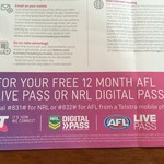 FREE 12 Month AFL Live Pass or NRL Digital Pass for Telstra Mobile Customers (Normally $89.99)