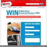 Win 1 of 2 Rally Drives + Fast & Furious 7 DVDs (Major Prize) or 1 of 8 Fast & Furious 7 DVDs (Minor Prize) from RedBalloon