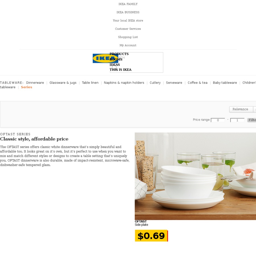 Ikea OFTAST White Dinner Plates, Side/Deep Plates And Bowls, Make Your Own  Set