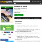 Forza Horizon 3 Xbox One GBP £29.35 (~AUD $47.20) Delivered @ SimplyGames UK