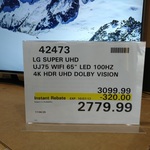 LG SUHD 65 4K HDR Dolby Vision - $2779.99 @ Costco Moorabbin VIC (Membership Required)