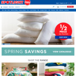 50% off All Pillows and Towels, 40% off All Fabric and More @ Spotlight