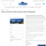 Win a Trip to New Zealand for a 3-Day Adventure Horse Trek Worth $5000 [Spend $50+ at Horseland in-Store or Online + 25wol]