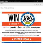 Win a Trip to the USA for 2 Worth Up to $13,318 +/- 1 of 7 $500 The Iconic Gift Cards from Flight Centre [Age 18-39]