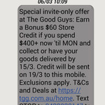 Get a $60 Store Credit with $400+ Spend (Goods Shipped / Collected by 15 March) @ The Good Guys
