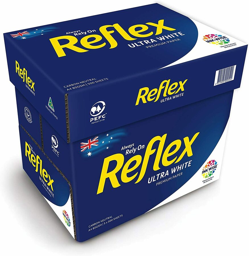 Reflex Ultra White A4 Copy Paper, 500 Sheets, Carton of 5 $22.99 ...