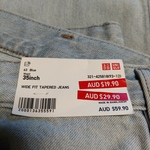 Uniqlo Wide Fit Tapered Jeans $19.90 from $59.90