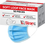 Level 3 Ear Loop Surgical Mask - 160mmHg Fluid Resistance (Box of 50) - $71.49 Delivered @ Surgical Mask