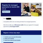 Register for Managed Payments to Receive $50 Invoice Credit @ eBay Australia
