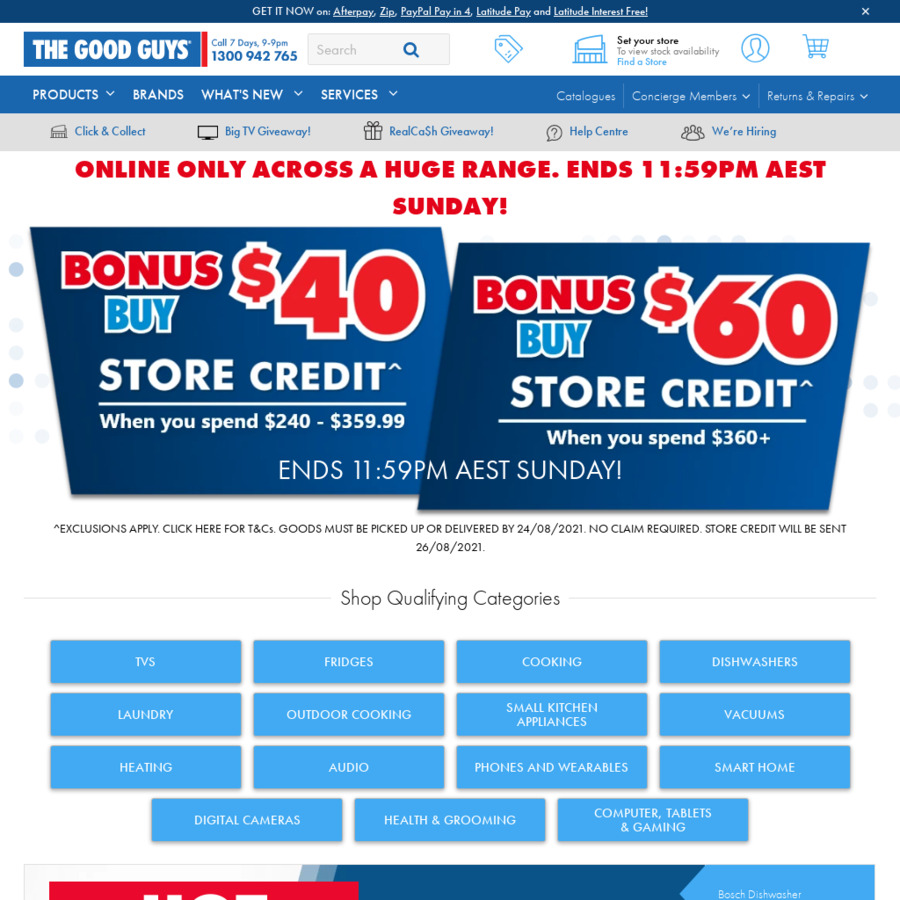 $40 Store Credit with $240-$359.99 Spend, $60 Store Credit with $360 ...