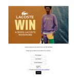 Win a Lacoste Wardrobe (Worth $1000) from Lacoste