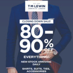 [VIC] 80-90% off Storewide: Suits all $90, Waistcoats all $2, Trousers all $20. In-Store Only @ T.M Lewin (Melbourne)