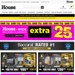25% off Sitewide (Including Clearance) Online Only + $10 Delivery (Free with $89 Spend) @ House