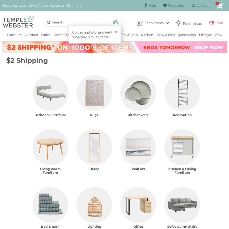 2 Shipping on Select Items Temple & Webster OzBargain