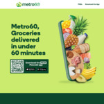 [VIC] $10 off + Free Delivery on Your First Order (Melbourne) @ Woolworth's Metro60 App