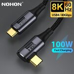 Nohon USB4 40Gbps PD100W USB-C Cable 0.3m US$8.28 (~A$12.90), 1m US$9.20 (~A$14.34) Delivered @ Nohon Officialbrand AliExpress