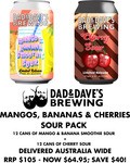 12 Mango and Banana Smoothie Sour & 12 Cherry Sour Beer Pack - 375ml Cans - $64.95 (RRP $105) Delivered @ Dad & Dave's Brewing