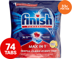 74pk Finish Powerball Max in 1 Dishwashing Tablets $12 + Delivery ($0 with OnePass) @ Catch