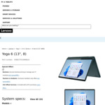 Lenovo Yoga 6 Gen 8 7730U, 16GB LPDDR4x, 256GB SSD, 13.3" WUXGA Touch IPS 300nits Dolby Vision Laptop $1269 Delivered @ Lenovo