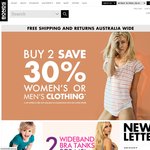 Buy 2 Save 30% Men's and Women's BONDS Clothing*.  Free Shipping + Free Returns