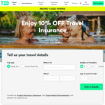 10% Discount @ Travel Insurance Direct (Excluding GST and Stamp Duty)