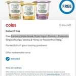 Collect 1 Free 160g Farmers Union Greek Style Yogurt Protein + Prebiotics from Coles @ Flybuys (Activation Required)