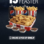30 Chicken Nuggets, 4 Sauces, 2 Regular Chips, 2 Regular Drinks $15 @ KFC (Online & Pick up Only)