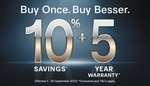 10% off + 5-Year Warranty on Selected Miele Appliances @ Miele