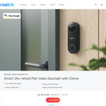 Reolink Smart 2K Wired PoE Video Doorbell with Chime, Person Detection $103.49 (Was $149.99) Delivered @ Reolink