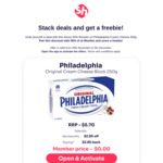 $2.85 Back in Shping Rewards on Philadelphia 250g (Currently $2.85 at Woolworths) @ Shping (Activation Required)