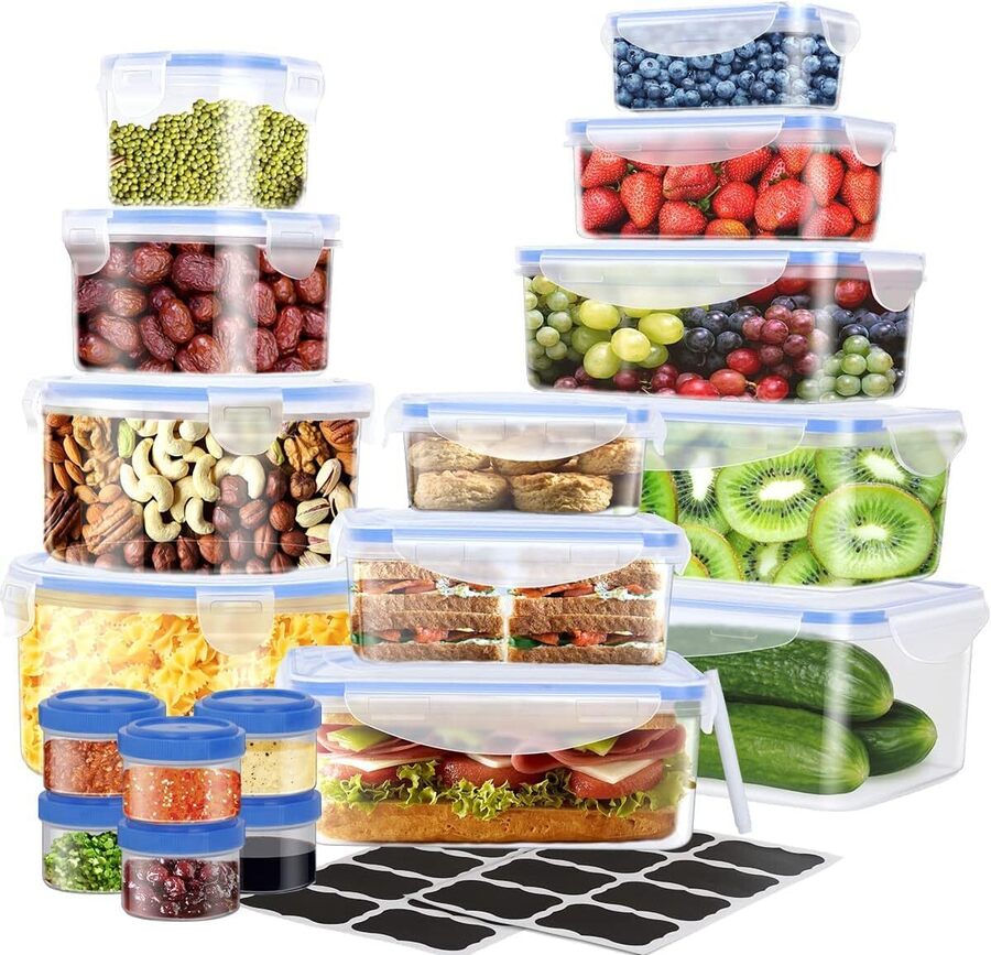 18-Piece BPA-Free Plastic Food Storage Containers $12.49 (Was $49.99 ...