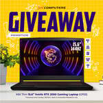 Win a MSI Thin 15.6" 144Hz RTX 2050 Gaming Laptop from JW Computers