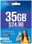Lebara 25GB (+ 10GB Activation Bonus) 30-Day Prepaid Starter SIM $6 @ Coles
