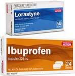 50x Lorastyne, Loratadine 10mg + 24x (Short Dated) Ibuprofen 200mg $6.99 Delivered @ PharmacySavings