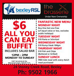 The Best All You Can Eat Buffet ONLY $6 at Bexley RSL  ( 12PM-2PM Everyday )