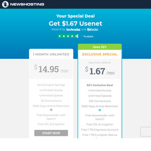 Unlimited Usenet US$1.67/Month (Stackable Subscription for ~US$20/Year) @ NewsHosting