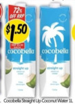 [VIC] Cocobella Straight Up Coconut Water 1L $1.50 @ NQR