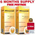 6 Months Minoxidil Extra Strength 5% (2x180ml Bottles + Bonus Item) $58.99 Delivered @ PharmacySavings