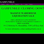 Gafumkle Warehouse Closing Down Sale (Melbourne)