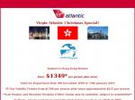 Virgin Atlantic Christmas Sale Flights to Hong Kong $1349
