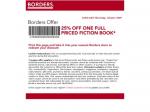 Borders 25% off One Full Priced Fiction Book