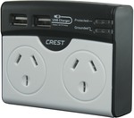 Crest 2 Outlet Powerboard Surge Protector USB - $10 Pickup or $15 Delivered @ The Good Guys