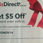 Deals Direct $5 off $20 Min Spend Valid until 15 Dec