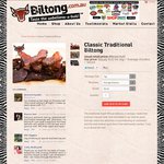 Biltong - Traditional, Sliced. $55.99 Per Kg, Postage $10