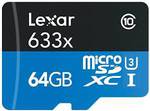 Lexar High-Performance MicroSDXC 633x 64GB UHS-I/U3 (up to 95MB/s Read) US $52 (~ AU $75) Shipped @ Amazon