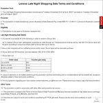 Lenovo Late Night Sale - Receive Gift Cards Valued between $50-250 When You Buy Lenovo Computers