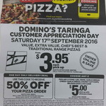 $3.95 Dominos Pizza Saturday 17 September 2016 Taringa QLD