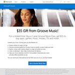 $35 of Microsoft Credit with 12 Month Purchase of Groove Music Upfront ($119.90) - for Microsoft, iOS & Android